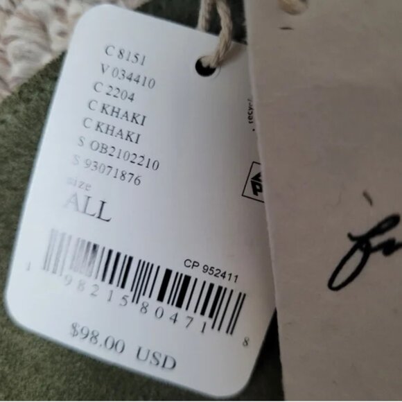 Free People NWT Bobbi Slouch Suede Leather Tote Bag Khaki Color - Picture 5 of 5